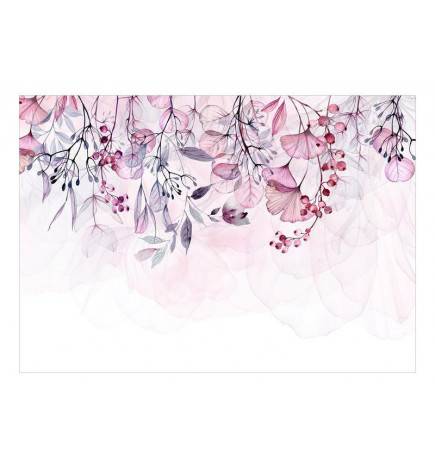 Fotomurale adesivo con piccole foglie rosa - Arredalacasa