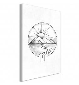 61,90 € Canvas Print - Mountain Drawing (1 Part) Vertical