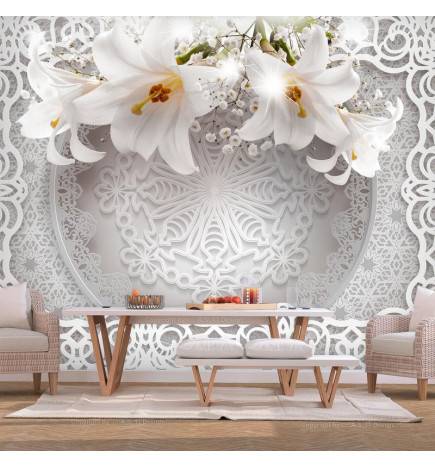 40,00 € Self-adhesive Wallpaper - Lilies and Ornaments