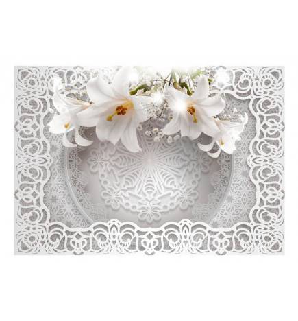 Self-adhesive Wallpaper - Lilies and Ornaments
