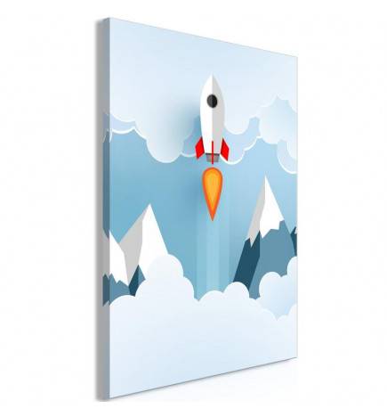 Canvas Print - Rocket in the Clouds (1 Part) Vertical