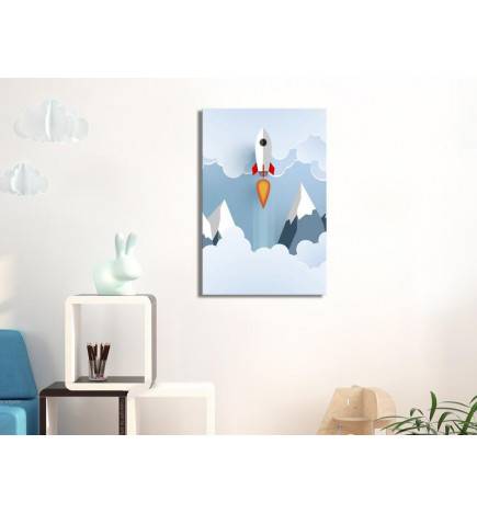 Canvas Print - Rocket in the Clouds (1 Part) Vertical