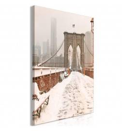 Canvas Print - Brooklyn Bridge in Sepia (1 Part) Vertical