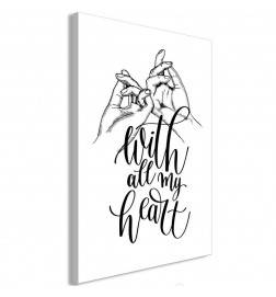 61,90 € Canvas Print - With All My Heart (1 Part) Vertical