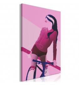 Canvas Print - Woman on Bicycle (1 Part) Vertical