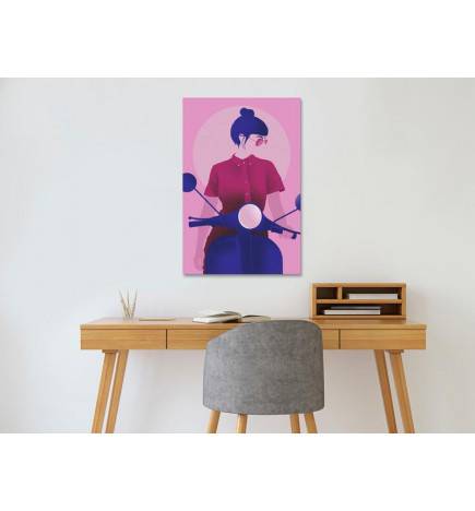Canvas Print - Girl on Scooter (1 Part) Vertical
