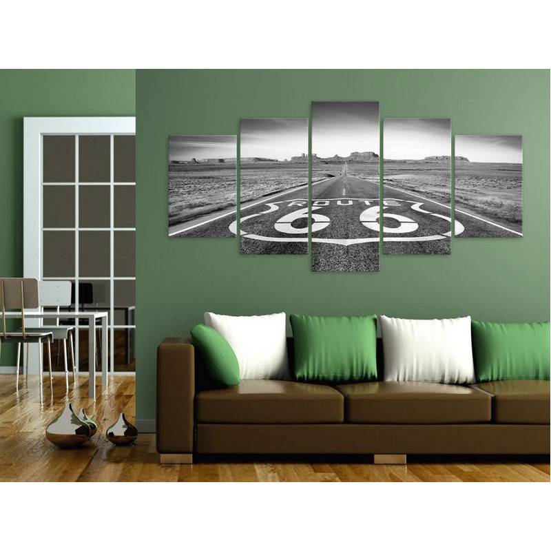 70,90 € Canvas Print - Route 66 - black and white