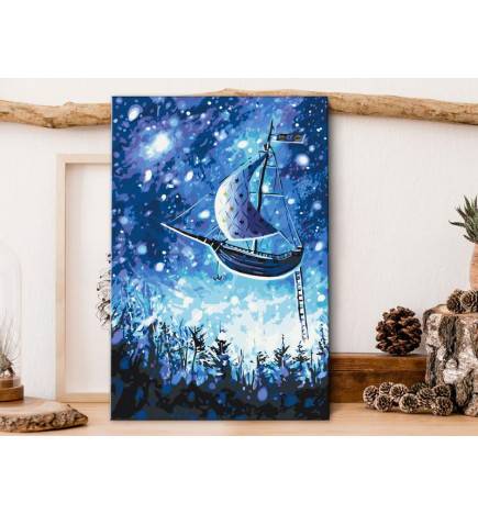 DIY canvas painting - Flying Ship