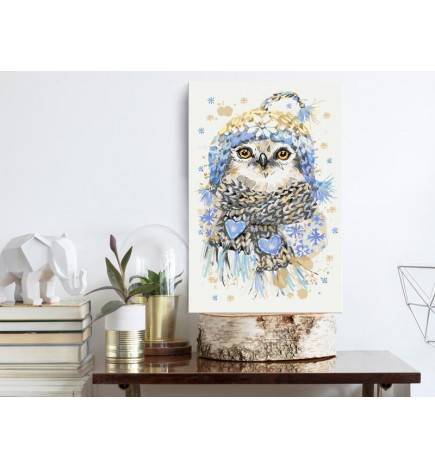 DIY canvas painting - Cold Owl