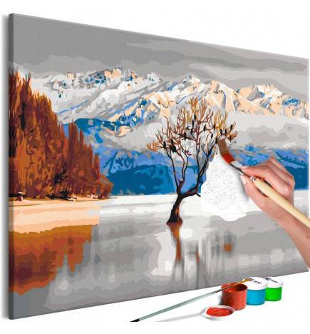 DIY canvas painting - Wanaka Lake