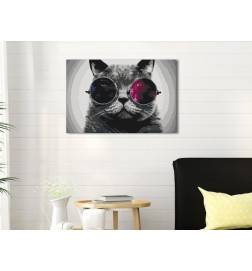DIY canvas painting - Cat With Glasses