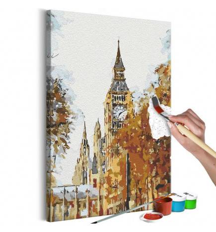 DIY canvas painting - Autumn in London