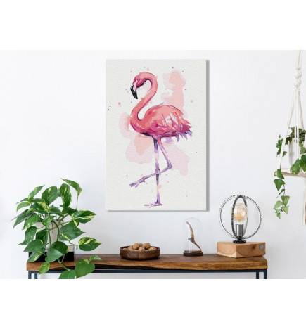 Tableau à peindre par soi-même - Friendly Flamingo