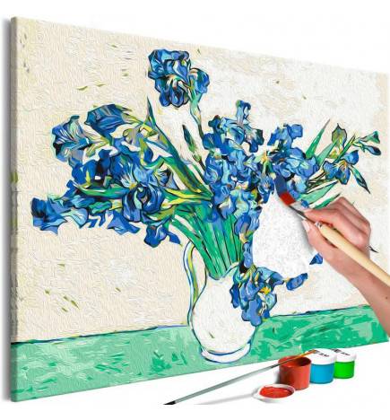52,00 €Quadro fai da te con un vaso di fiori blu cm. 60x40 Arredalacasa
