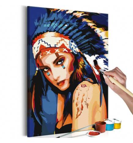Quadro pintado por você - Native American Girl