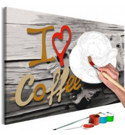 Quadro pintado por você - I Love Coffee