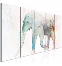 Wandbild - Painted Elephant (5 Parts) Narrow