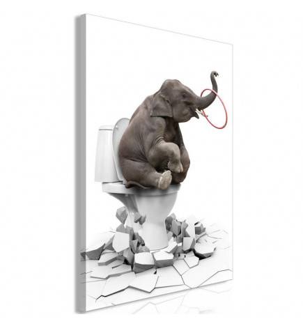 61,90 €Quadro elefante seduto su wc - varie misure - ARREDALACASA