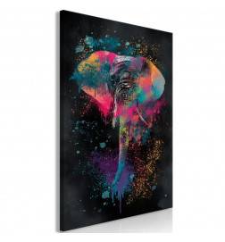 61,90 €Quadro un elefante colorato su sfondo nero - ARREDALACASA