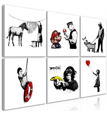 Canvas Print - Banksy Style (6 Parts)