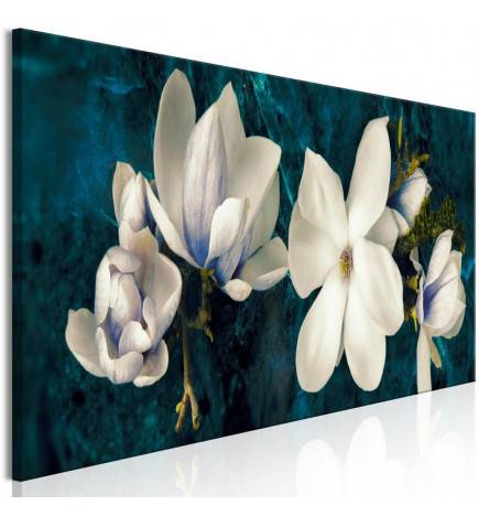 Canvas Print - Avant-Garde Magnolia (1 Part) Narrow Turquoise