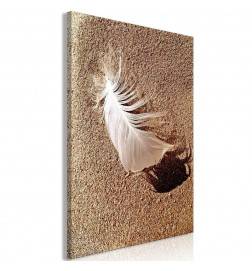 Canvas Print - Feather on the Sand (1 Part) Vertical