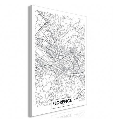 61,90 € Canvas Print - Florence Map (1 Part) Vertical