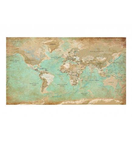 Self-adhesive Wallpaper - Turquoise World Map II