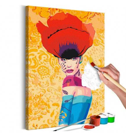DIY canvas painting - Poppy Lady