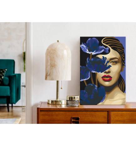 DIY canvas painting - Elegant Blue
