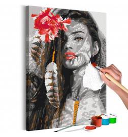 52,00 €Quadro pintado por você - Woman With Feather
