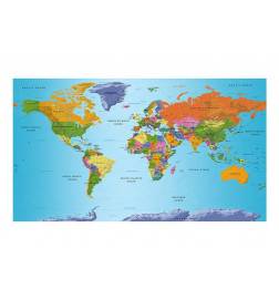 Self-adhesive Wallpaper - World Map: Colourful Geography II