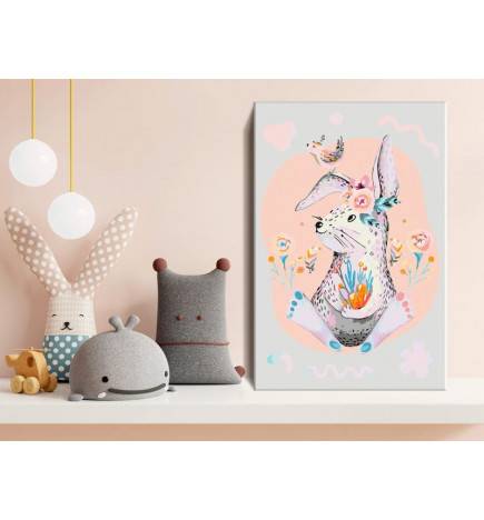 DIY canvas painting - Colourful Rabbit