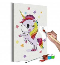 DIY canvas painting - Rainbow Unicorn