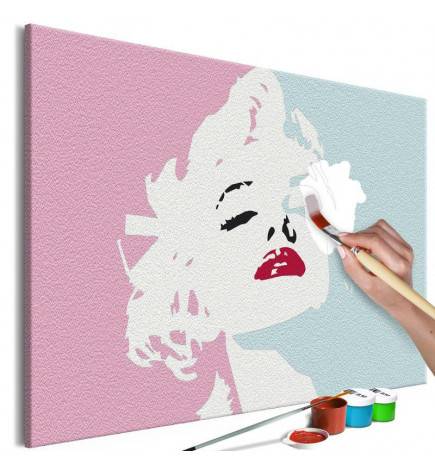 DIY canvas painting - Marilyn in Pink