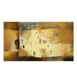 Fotomurale adesivo muro rustico giallo cm. 490x280 ARREDALACASA