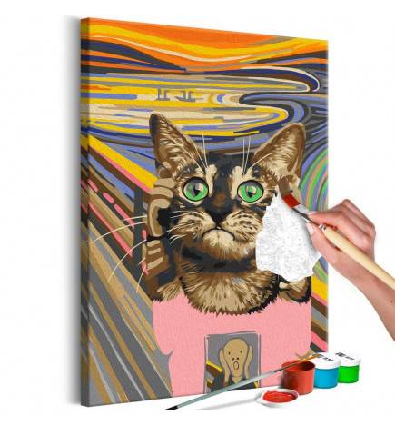 DIY canvas painting - Cat Panic