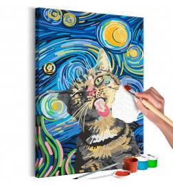 DIY canvas painting - Freaky Cat