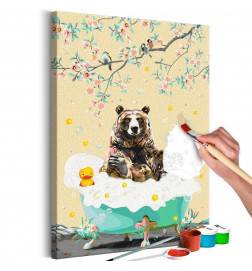 Quadro pintado por você - Bathing Bear