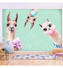 Children's photo wallpaper with llamas - arredalacasa