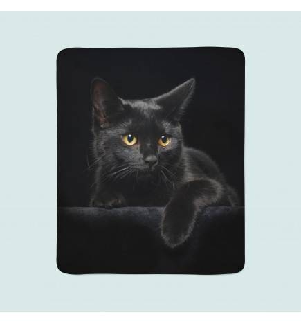 2 couvertures polaires - avec un chat noir