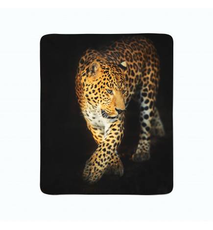 2 coperte in pile - con un giaguaro feroce