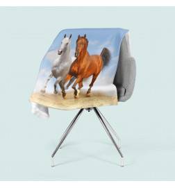 2 fleece blankets - with two horses