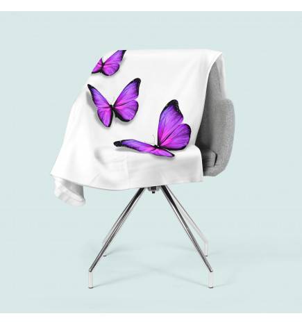 2 fleece blankets - with three butterflies