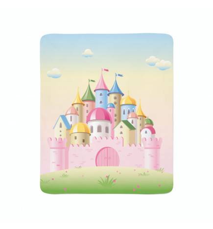 2 fleece blankets - for children - with a castle