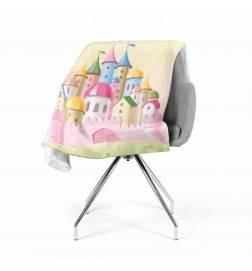 2 fleece blankets - for children - with a castle