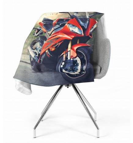 2 fleece blankets - with a red motorcycle