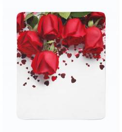 2 fleece blankets - with hearts and roses