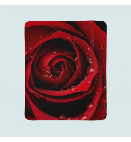 2 coperte in pile - con una rosa rossa