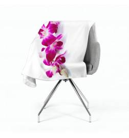 2 coperte in pile - con le orchidee viola
